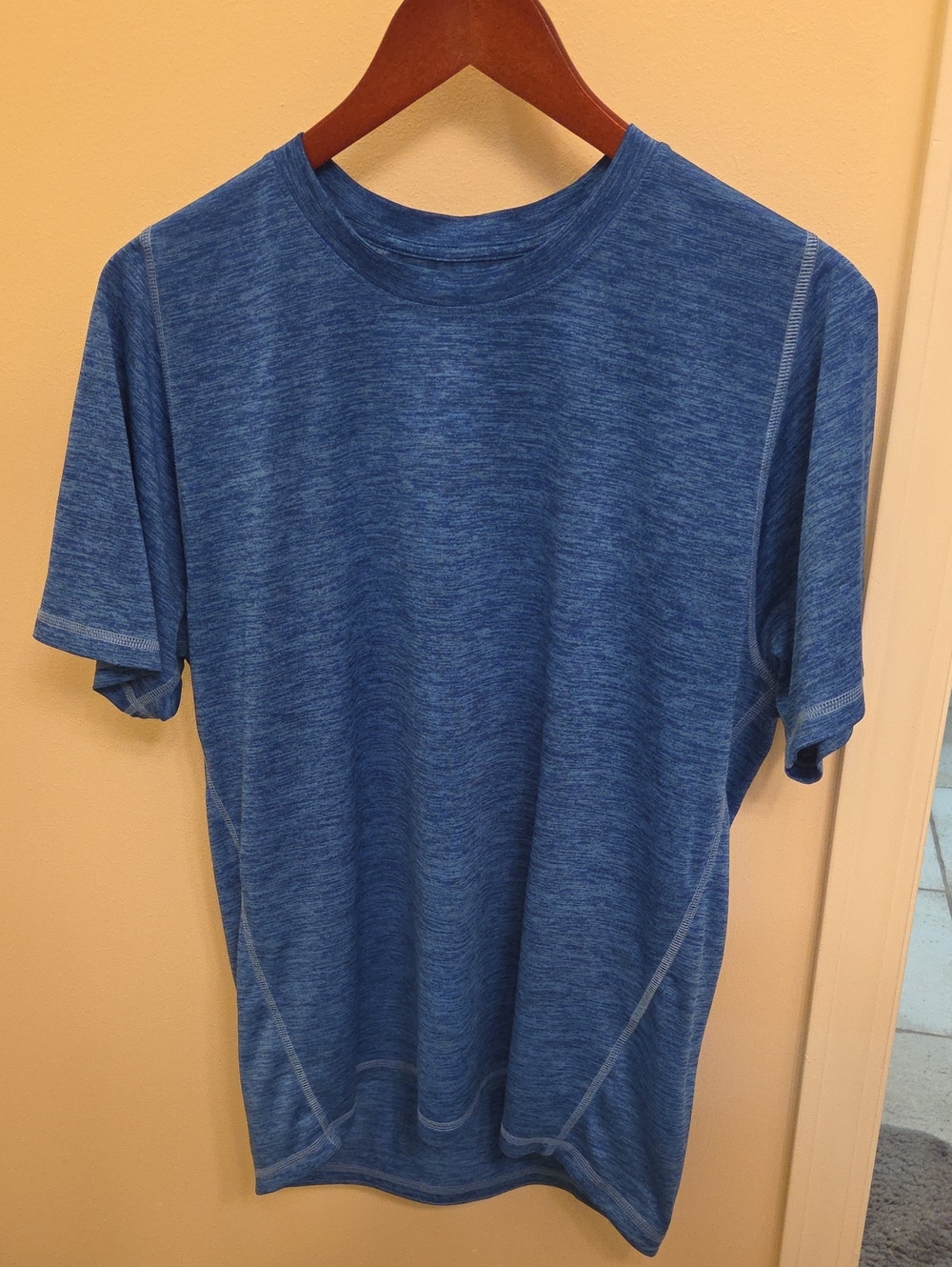 adidas Men's Heathered Blue Performance Climalite Short Sleeve Tee
